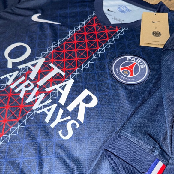 Nike Blue PSG Jersey with Crew Neck and Short Sleeves - Picture 2 of 4